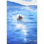 Josephine Guilfoyle - BLUE AIR - Oil on Board - 30 x 21 inches - Signed