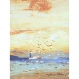 Neill Speers - DAWN OVER LARNE - Acrylic on Board - 5 x 4 inches - Signed