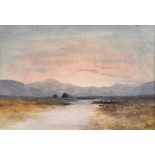 William Percy French - TURF STACKS & BOGLANDS - Watercolour Drawing - 6.5 x 9 inches - Signed in