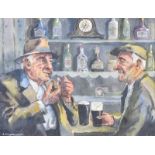 James McDonald - A QUIET PINT - Watercolour Drawing - 10 x 13 inches - Signed