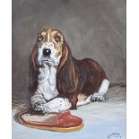 George R. Hanna - BOREDOM - Oil on Board - 12 x 10 inches - Signed