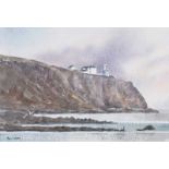 Paul Holmes - LIGHTHOUSE AT BLACKROCK - Watercolour Drawing - 10 x 14 inches - Signed