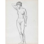 From the Studio of Roderic O'Conor - STANDING FEMALE NUDE STUDY - Pencil on Paper - 12 x 9