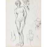 From the Studio of Roderic O'Conor - FEMALE NUDE & FIGURE STUDIES - Pencil on Paper - 12 x 9