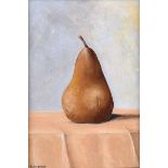 Kevin Meehan - PEAR - Oil on Board - 6.5 x 5 inches - Signed