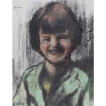 William Conor, RHA RUA - SADIE - Wax Crayon on Paper - 11 x 8 inches - Signed