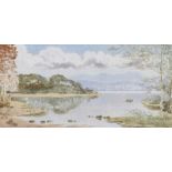 Robert Cresswell Boak, ARCA - LOUGH REFLECTIONS - Coloured Etching - 5 x 9.5 inches - Signed