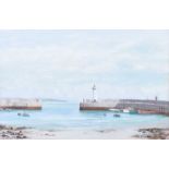 William Keown McCaughan - DONAGHADEE HARBOUR - Gouache on Board - 10 x 15 inches - Signed