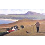 Gregory Moore - WALKING IN THE GLENS - Oil on Board - 12 x 20 inches - Signed