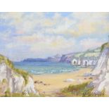 Ray Cochrane - THE WHITE ROCKS, PORTRUSH - Oil on Board - 6 x 8 inches - Signed