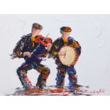 Darren Paul - MUSICAL DUO - Oil on Board - 12 x 16 inches - Signed