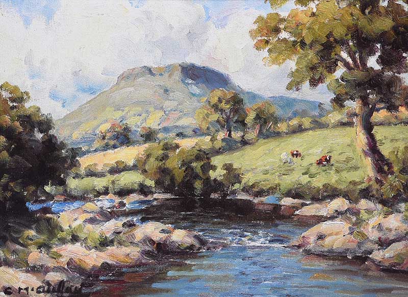 Charles McAuley - RIVER DALL, CUSHENDALL - Coloured Print - 6 x 8 inches - Unsigned