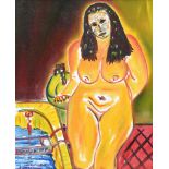 James Millar - GIRL IN THE BATH - Oil on Board - 18 x 14 inches - Signed