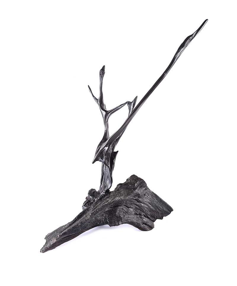 Irish School - UNTITLED - Carved Bog Oak Sculpture - 25 x 16 inches - Unsigned - Image 2 of 3