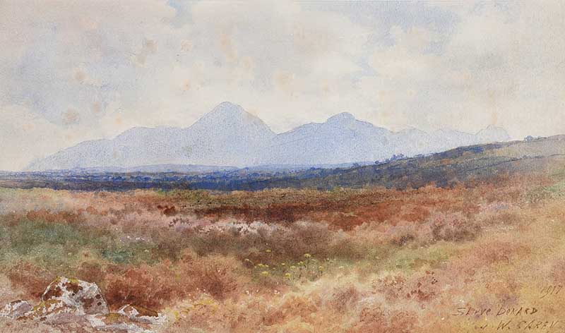 Joseph William Carey, RUA - SLIEVE DONARD, COUNTY DOWN - Watercolour Drawing - 8 x 14 inches -