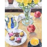 Rosie McClelland - TABLE TOP STILL LIFE - Oi on Canvas - 24 x 20 inches - Signed in Monogram