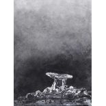 Jenny Scharf - DOLMEN - Oil on Canvas - 6 x 12 inches - Signed in Monogram