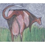 Sian Maxwell - COW - Pastel on Paper - 10 x 12 inches - Signed Verso