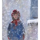 Tom Kerr - WINTER SNOW - Acrylic on Board - 11 x 10 inches - Signed