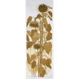 Tessa Beaver - SUNFLOWERS II - Artist Proof Coloured Lithograoh - 30 x 10 inches - Signed