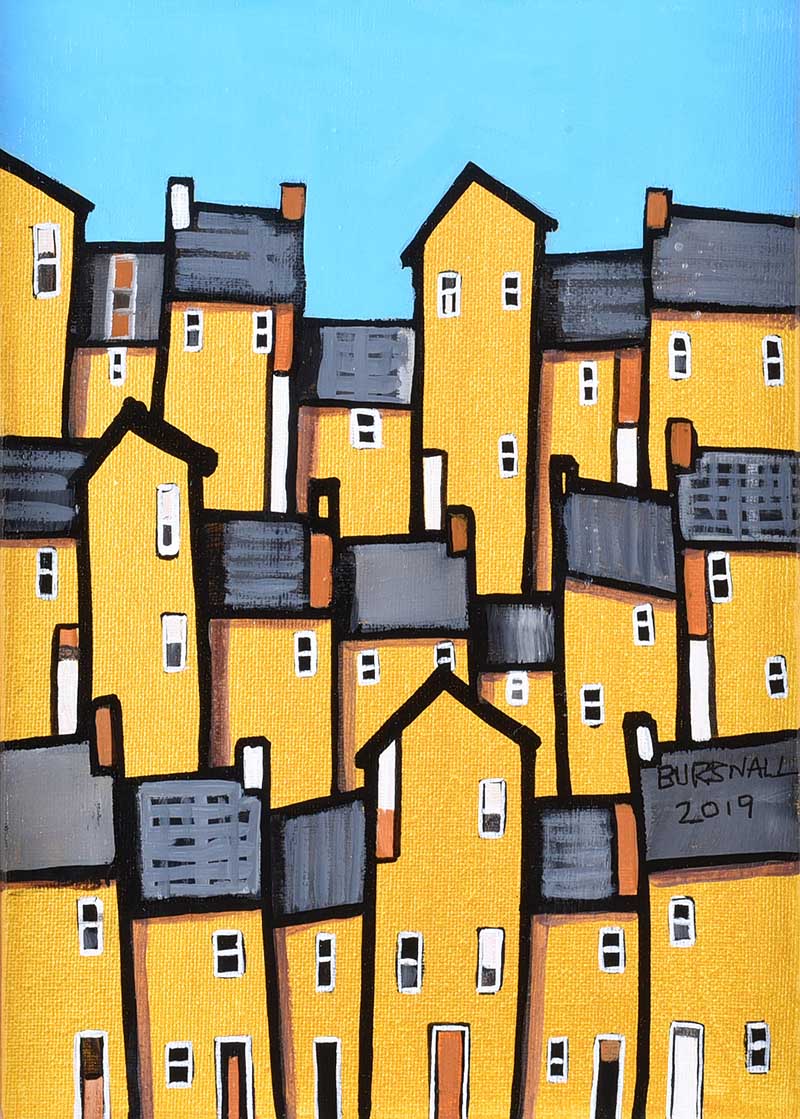 Paul Bursnall - KLIMT TOWN - Oil on Canvas - 12 x 8 inches - Signed