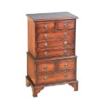 MAHOGANY MINIATURE CHEST ON CHEST