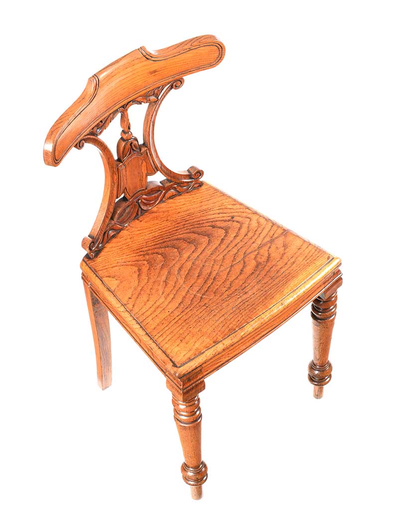 VICTORIAN OAK HALL CHAIR - Image 3 of 5