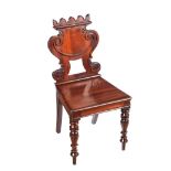 WILLIAM IV MAHOGANY HALL CHAIR