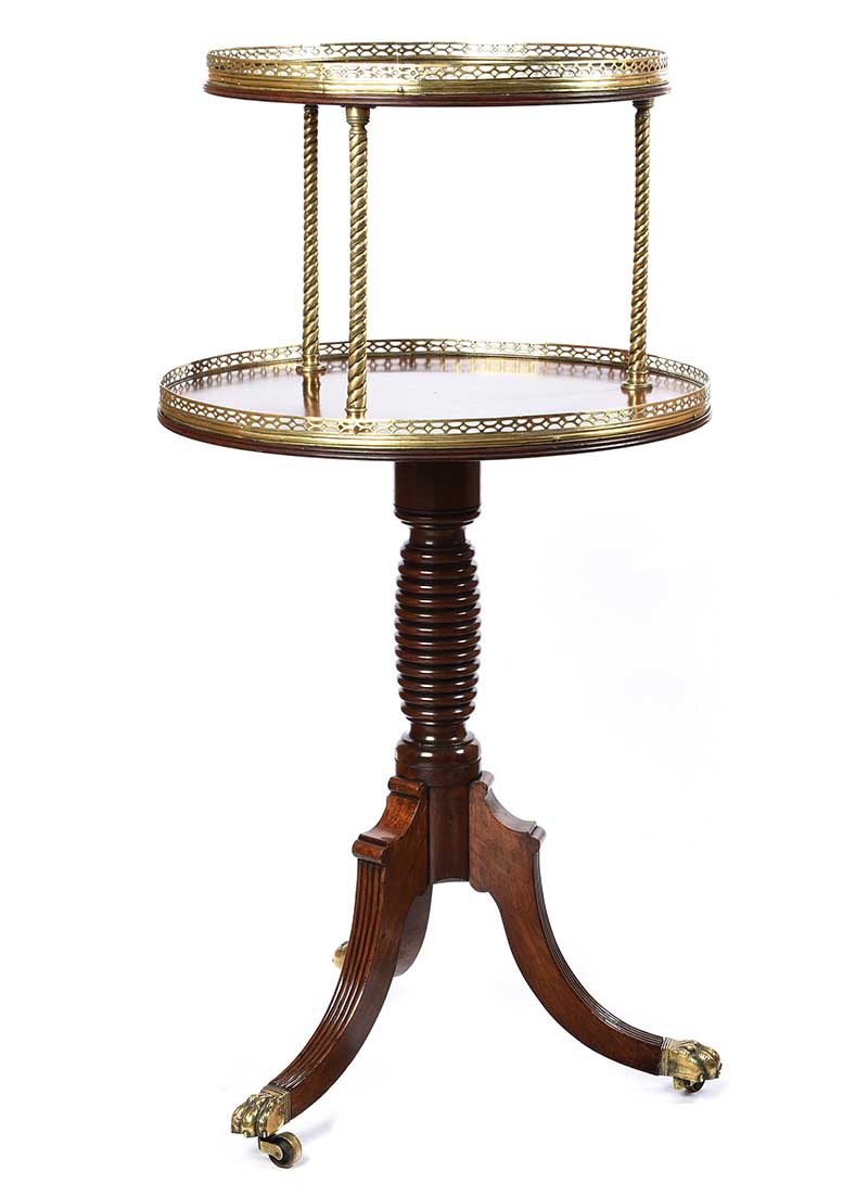 GEORGIAN MAHOGANY TWO TIER DUMB WAITER - Image 5 of 5