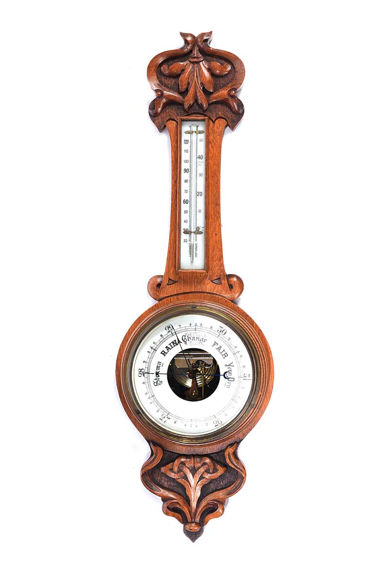 VICTORIAN OAK BAROMETER