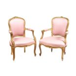 PAIR OF FRENCH GILT ARMCHAIRS