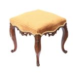 VICTORIAN CABRIOLE LEG STOOL