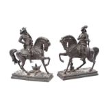 PAIR OF SPELTER METAL FIGURES