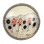 LARGE HAND PAINTED DECORATIVE BOWL