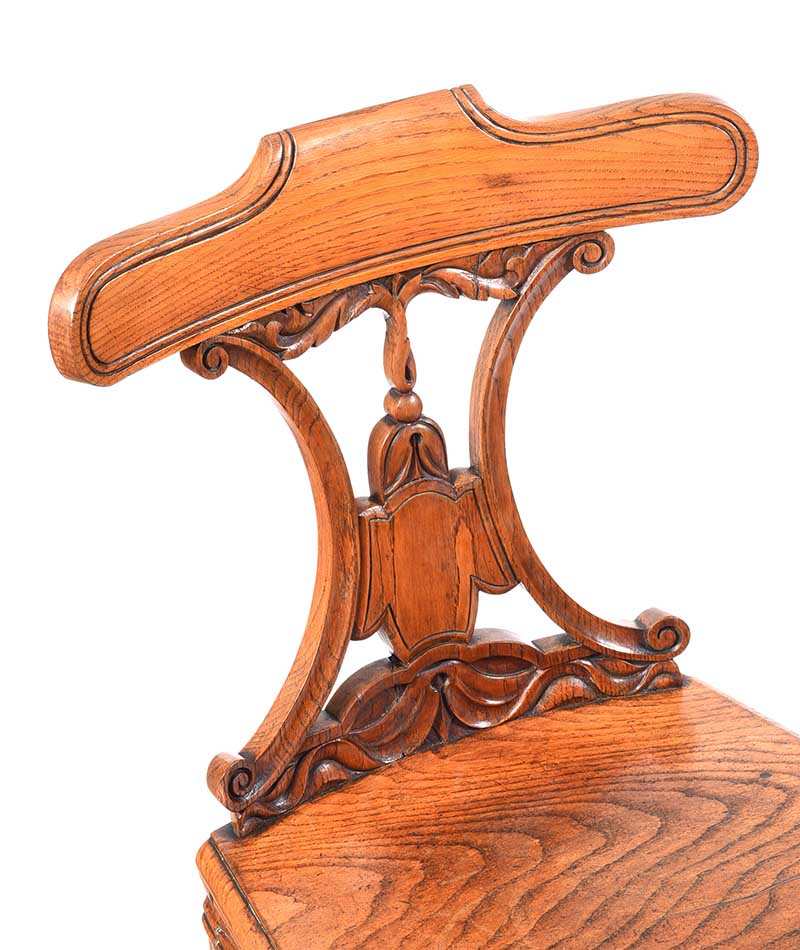VICTORIAN OAK HALL CHAIR - Image 2 of 5