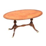 INLAID MAHOGANY OVAL COFFEE TABLE