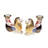 PAIR OF ROYAL CROWN DERBY CANDLE HOLDERS