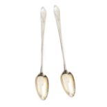 PAIR OF BRIGHT CUT SILVER STERLING SPOONS