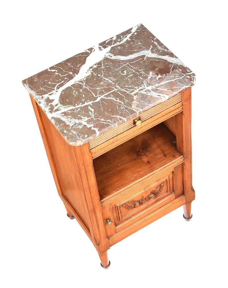 MARBLE TOP BEDSIDE PEDESTAL - Image 2 of 9