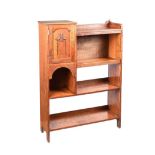 ARTS & CRAFTS OAK OPEN BOOKCASE