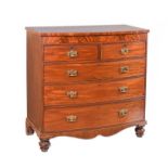 GEORGIAN MAHOGANY BOW FRONT CHEST OF DRAWERS