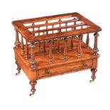 VICTORIAN WALNUT MUSIC CANTERBURY/ MAGAZINE RACK