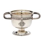 IRISH SILVER TWO HANDLED SUGAR BOWL