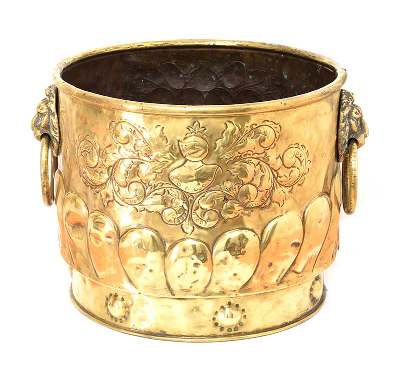 ANTIQUE BRASS LOG BUCKET - Image 3 of 5