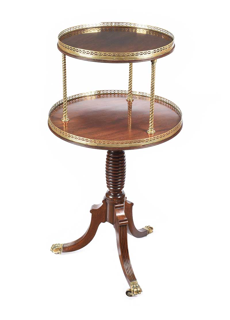 GEORGIAN MAHOGANY TWO TIER DUMB WAITER