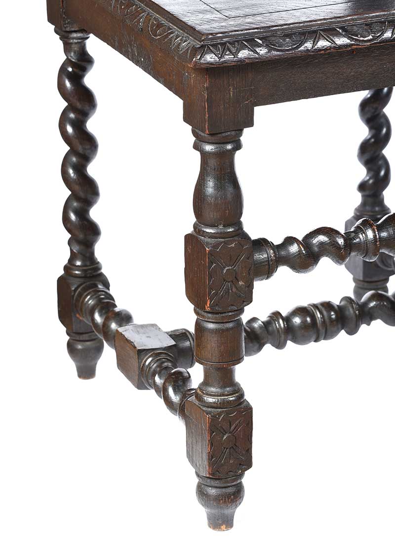 PAIR OF VICTORIAN CARVED OAK HALL CHAIRS - Image 5 of 7