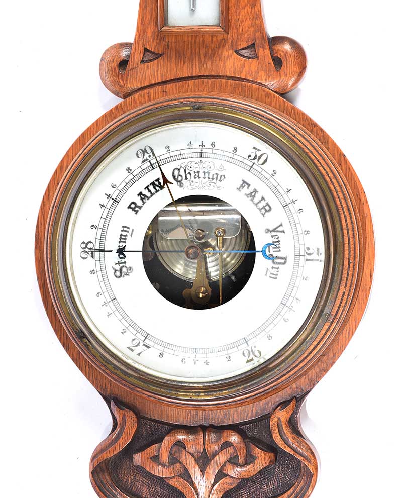 VICTORIAN OAK BAROMETER - Image 2 of 5