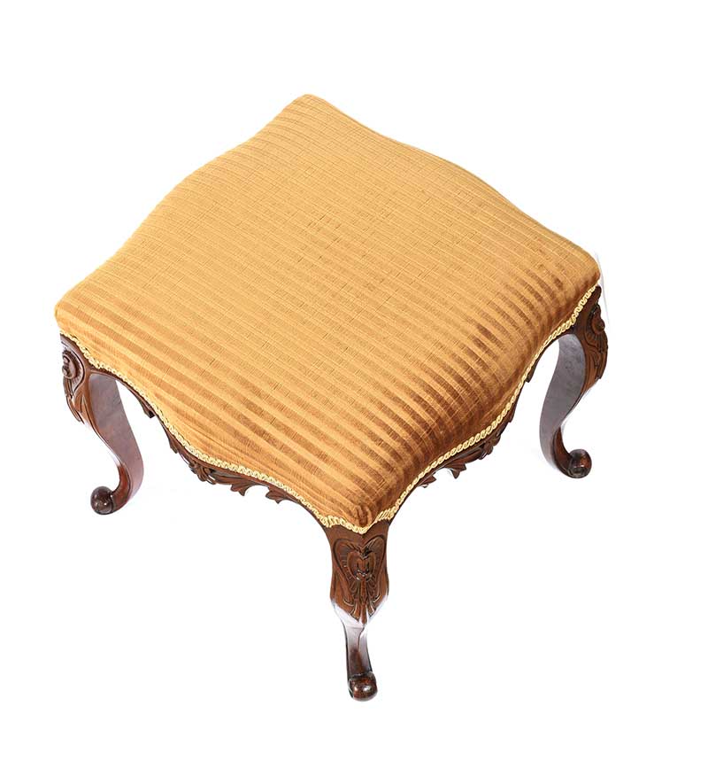 VICTORIAN CABRIOLE LEG STOOL - Image 3 of 4