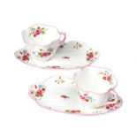 TWO SHELLEY CUPS & BISCUIT PLATES
