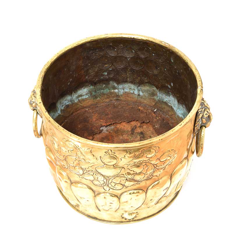 ANTIQUE BRASS LOG BUCKET - Image 4 of 5